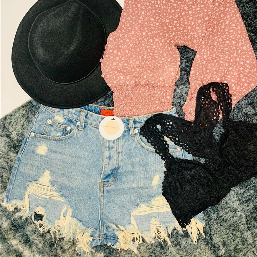 Denim cutoff shorts